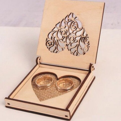 Intra απο ξύλο plywood 3mm-4mm πάχος – ξύλο κιβωτίου με ξύλινο δαχτυλίδι αρραβώνων 12x15 cm INTRAVECTRY-MY557046