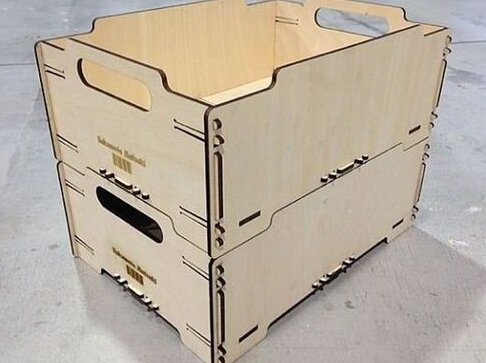 Intra απο ξύλο plywood 3mm-4mm πάχος – Ξύλινο ορθογώνιο ξύλο κουτιού αποθήκευσης με δυνατότητα στοίβαξης 50x60 cm INTRAVECTRY-MY546083