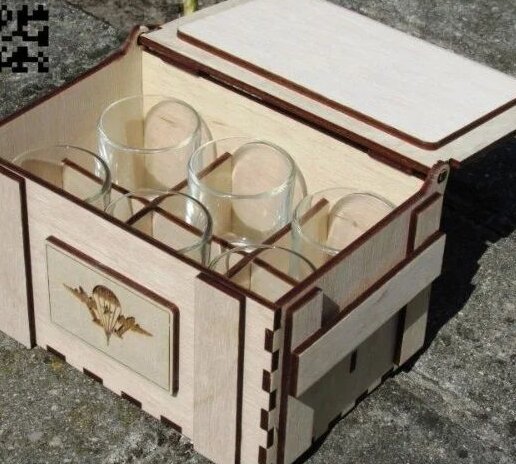 Intra απο ξύλο plywood 3mm-4mm πάχος – ξύλο Ξύλινο κουτί συσκευασίας 6 γυαλιού 45x50 cm INTRAVECTRY-MY557056