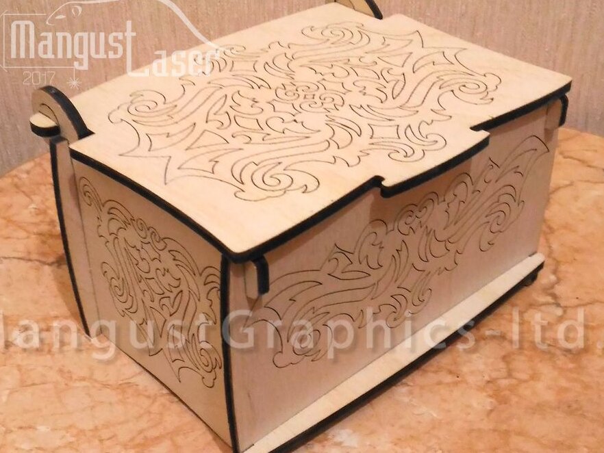 Intra απο ξύλο plywood 3mm-4mm πάχος – ξύλο αναμνηστικού κουτιού με floral χαραγμένο 45x50 cm INTRAVECTRY-MY546089