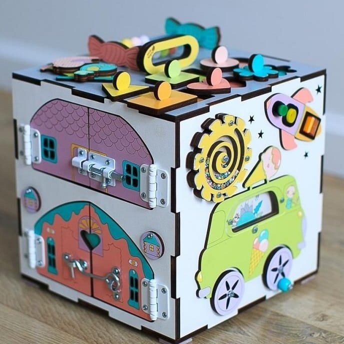 Intra απο ξύλο plywood 3mm-4mm πάχος – ξύλο Montessori Busy Board Box 40x45 cm INTRAVECTRY-MY554894