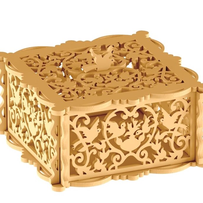 Intra απο ξύλο plywood 3mm-4mm πάχος – Κύλιση Πριόνισε το τετράγωνο μοτίβο κοσμηματοπωλείου ξύλου 45x50 cm INTRAVECTRY-MY557522