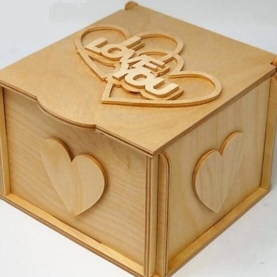 Intra απο ξύλο plywood 3mm-4mm πάχος – ξύλο ξύλινο κουτί δώρου I Love You 50x60 cm INTRAVECTRY-MY546163