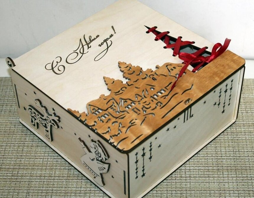 Σετ των 3 Intra απο ξύλο plywood 3mm-4mm πάχος – Διακοσμητικό Ξύλινο ξύλο Χριστουγεννιάτικου Δώρου 20x25 cm INTRAVECTRY-MY547945