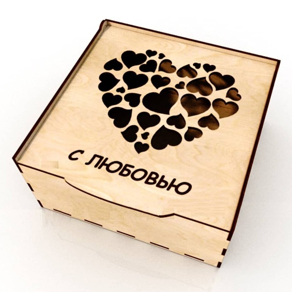 Intra απο ξύλο plywood 3mm-4mm πάχος – Ξύλινο κουτί δώρου με καρδιές αγάπης 3mm 4mm ξύλο 25x30 cm INTRAVECTRY-MY558364