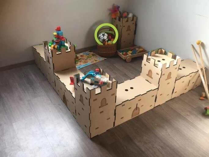 Intra απο ξύλο plywood 3mm-4mm πάχος – ξύλο Castle Toy Storage Box 40x45 cm INTRAVECTRY-MY556370