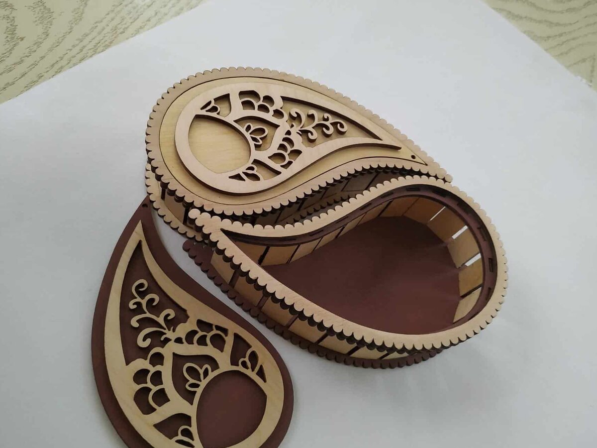 Intra απο ξύλο plywood 3mm-4mm πάχος – Δάκρυ Yin Yang Ξύλινο διακοσμητικό κουτί ξύλο 25x25 cm INTRAVECTRY-MY556371