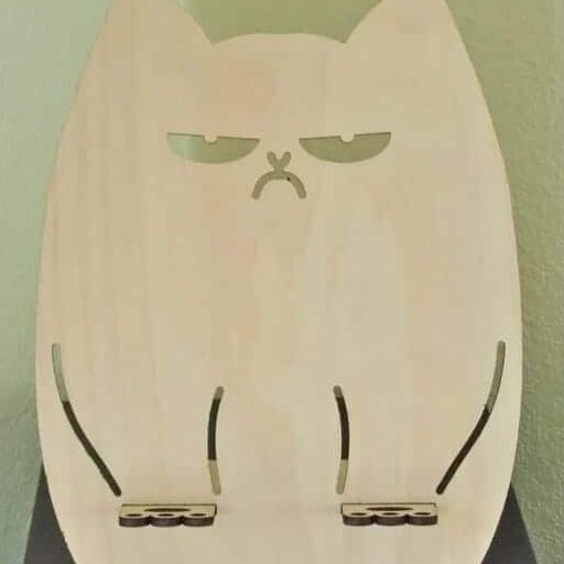 Σετ των 2 Intra απο ξύλο plywood 3mm-4mm πάχος – Ξύλινη βάση στήριξης τηλεφώνου Grumpy Cat 30x30 cm INTRAVECTRY-MY558518