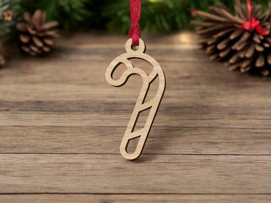 Σετ των 3 Intra απο ξύλο plywood 3mm-4mm πάχος – Χριστουγεννιάτικο στολίδι από ζαχαροκάλαμο 25x25 cm INTRAVECTRY-MY549540