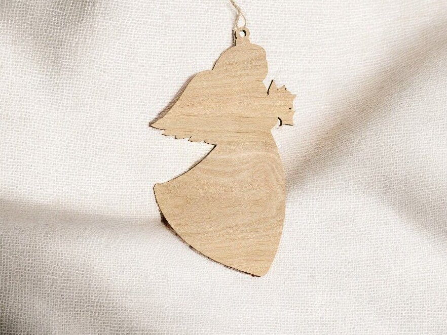 Σετ των 3 Intra απο ξύλο plywood 3mm-4mm πάχος – Χριστουγεννιάτικο στολίδι Άγγελος 25x25 cm INTRAVECTRY-MY548473