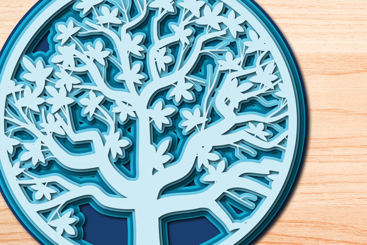 Σετ των 2 Intra απο ξύλο plywood 3mm-4mm πάχος – Tree of Life, Πολυστρωματικό Αποκομμένο Αρχείο Δίασταση  20x20 cm INTRAFABR-26215795