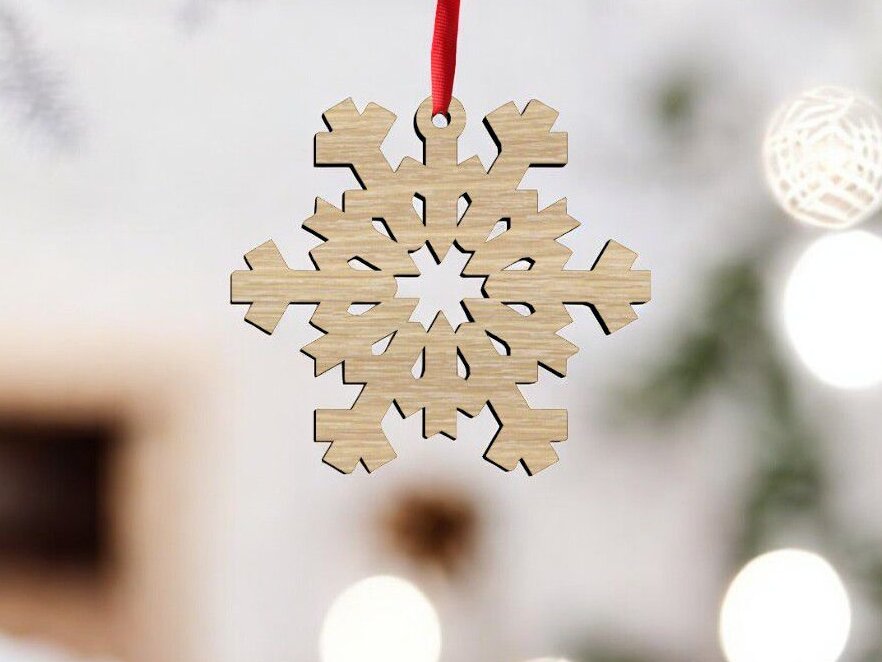 Σετ των 3 Intra απο ξύλο plywood 3mm-4mm πάχος – Ξύλινη νιφάδα χιονιού 25x25 cm INTRAVECTRY-MY550358