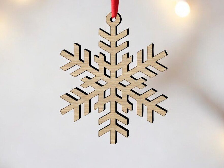 Σετ των 3 Intra απο ξύλο plywood 3mm-4mm πάχος – Κρεμαστή διακόσμηση χιονονιφάδας 50x60 cm INTRAVECTRY-MY550363