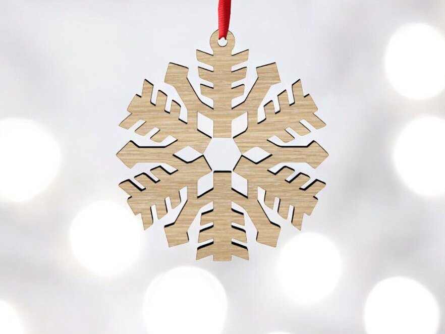 Intra απο ξύλο plywood 3mm-4mm πάχος – Στολίδι με νιφάδες χιονιού 25x25 cm INTRAVECTRY-MY552079