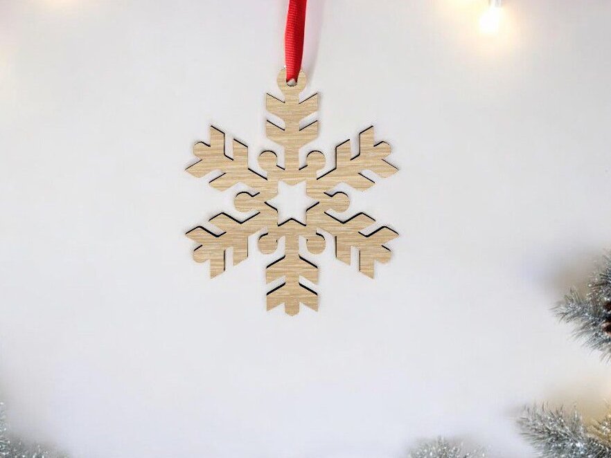 Σετ των 3 Intra απο ξύλο plywood 3mm-4mm πάχος – Ξύλινη κρεμαστή νιφάδα χιονιού 45x50 cm INTRAVECTRY-MY548565