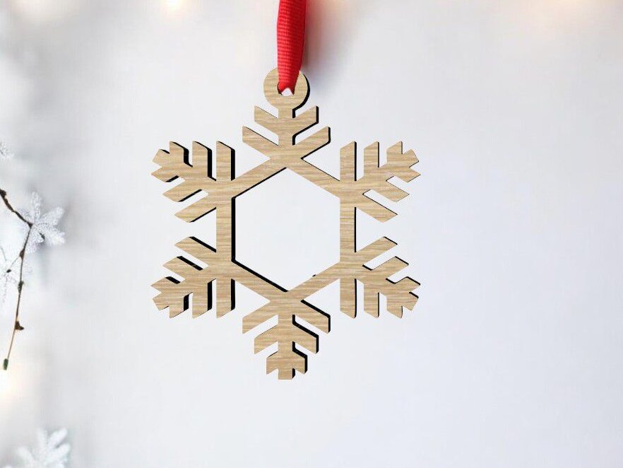 Σετ των 2 Intra απο ξύλο plywood 3mm-4mm πάχος – Ξύλινο παιχνίδι Πρωτοχρονιάς με νιφάδες χιονιού 40x40 cm INTRAVECTRY-MY553930