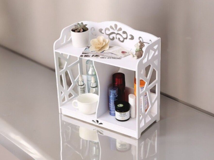 Intra απο ξύλο plywood 3mm-4mm πάχος – Διοργανωτής πάγκου μπάνιου 2 επιπέδων 40x40 cm INTRAVECTRY-MY554032