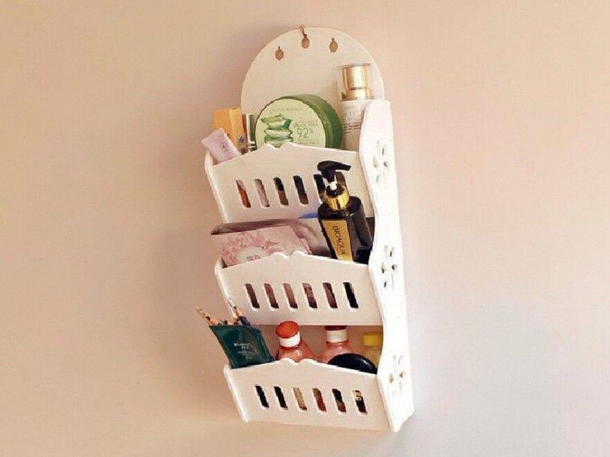 Intra απο ξύλο plywood 3mm-4mm πάχος – Ξύλινο ράφι 3 επιπέδων για το μπάνιο 35x40 cm INTRAVECTRY-MY547371