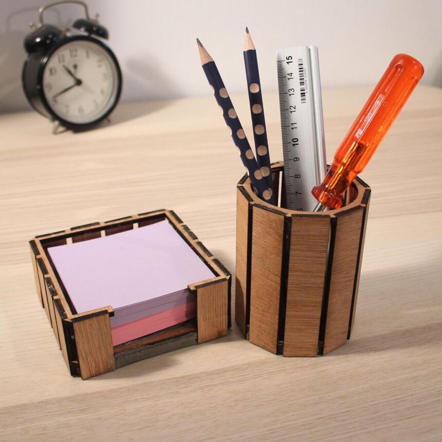 Σετ των 2 Intra απο ξύλο plywood 3mm-4mm πάχος – Υπόμνημα και ξύλο θήκης μαρκαδόρων 45x50 cm INTRAVECTRY-MY558426