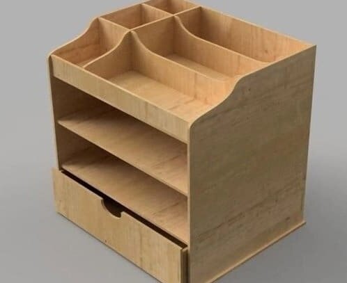 Intra απο ξύλο plywood 3mm-4mm πάχος – Multifunction Desktop Organizer με συρτάρι 30x35 cm INTRAVECTRY-MY556317