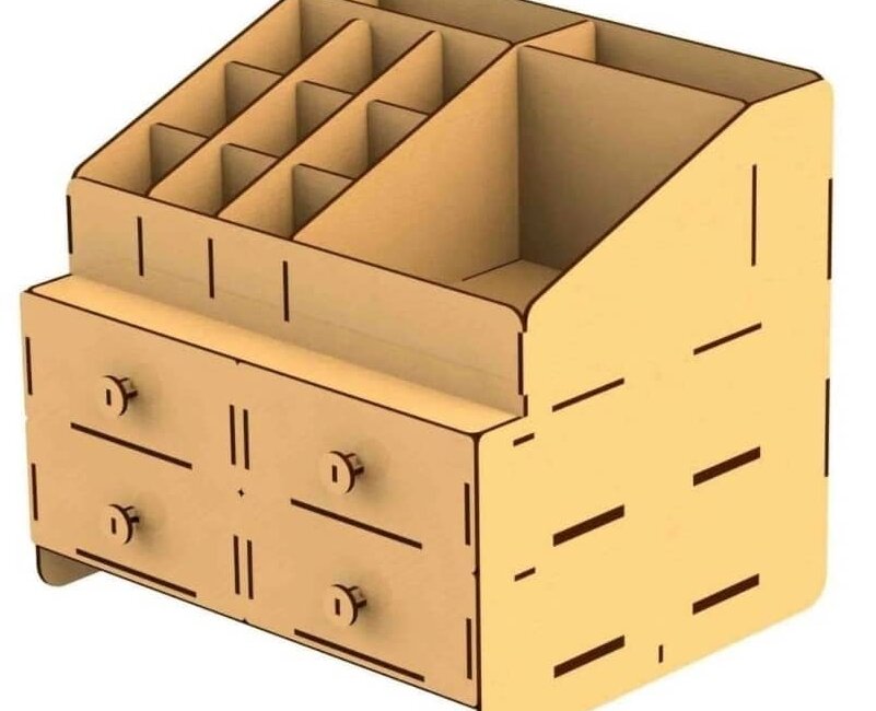 Intra απο ξύλο plywood 3mm-4mm πάχος – Desktop Storage Organizer με ξύλο συρταριών 30x30 cm INTRAVECTRY-MY556318