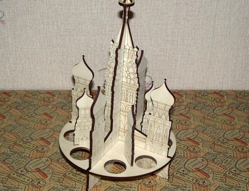 Σετ των 3 Intra απο ξύλο plywood 3mm-4mm πάχος – ξύλο Πασχαλινών Αυγών του Καθεδρικού Ναού του Αγίου Βασιλείου 30x35 cm INTRAVECTRY-MY547743