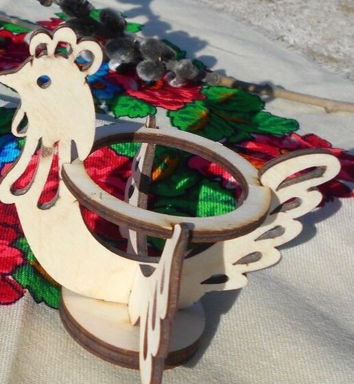 Σετ των 3 Intra απο ξύλο plywood 3mm-4mm πάχος – ξύλο θήκης πασχαλινών αυγών κόκορας κόκορας 45x50 cm INTRAVECTRY-MY547744