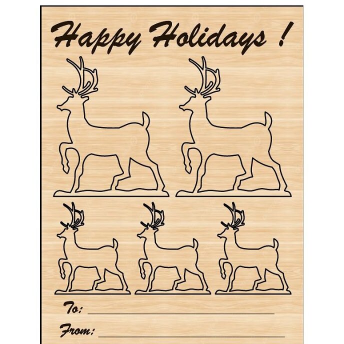 Σετ των 3 Intra απο ξύλο plywood 3mm-4mm πάχος – ξύλο κάρτας Χριστουγέννων ελαφιών για χειροτεχνία 40x40 cm INTRAVECTRY-MY547768