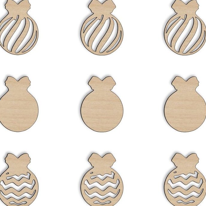 Σετ των 3 Intra απο ξύλο plywood 3mm-4mm πάχος – ξύλο αποκοπής χριστουγεννιάτικου δέντρου με μπάλα 25x30 cm INTRAVECTRY-MY550418