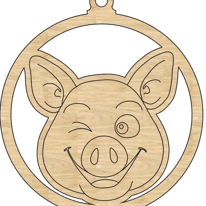 Σετ των 3 Intra απο ξύλο plywood 3mm-4mm πάχος – ξύλο Χριστουγεννιάτικου Δέντρου Κρεμαστού Γουρουνιού 45x50 cm INTRAVECTRY-MY549297