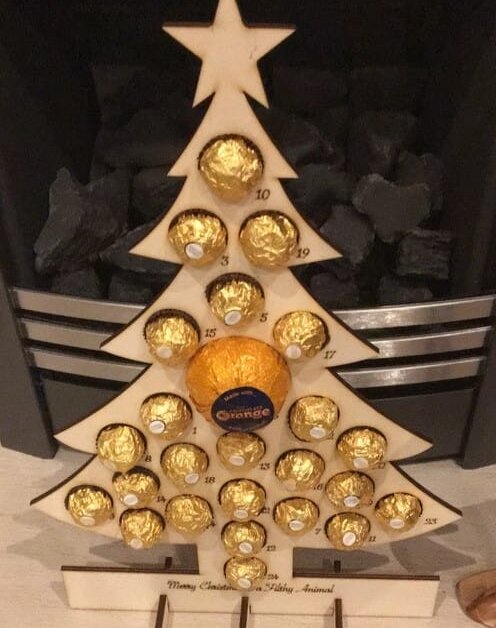 Σετ των 3 Intra απο ξύλο plywood 3mm-4mm πάχος – ξύλο Ημερολογίου Advent Christmas Chocolate 15x20 cm INTRAVECTRY-MY547789