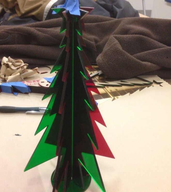 Σετ των 3 Intra απο ξύλο plywood 3mm-4mm πάχος – Ακρυλικό επιτραπέζιο χριστουγεννιάτικο δέντρο 30x35 cm INTRAVECTRY-MY547791