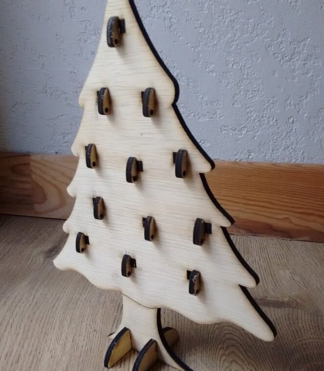 Σετ των 3 Intra απο ξύλο plywood 3mm-4mm πάχος – ξύλο Ημερολογίου Advent Χριστουγεννιάτικου Δέντρου 30x30 cm INTRAVECTRY-MY550524