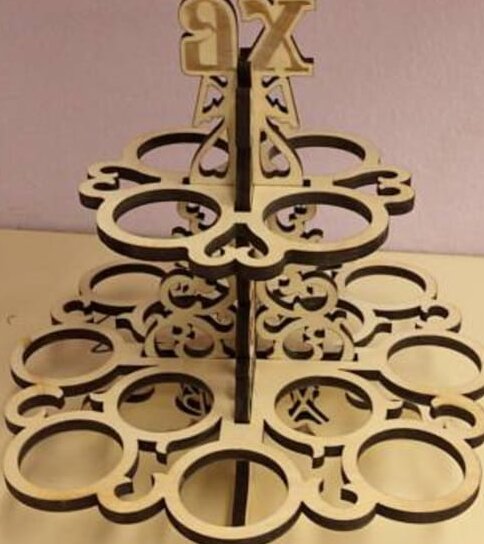 Σετ των 3 Intra απο ξύλο plywood 3mm-4mm πάχος – Αρχειοθήκη Πασχαλινών Αυγών 2 επιπέδων 15x20 cm INTRAVECTRY-MY547796