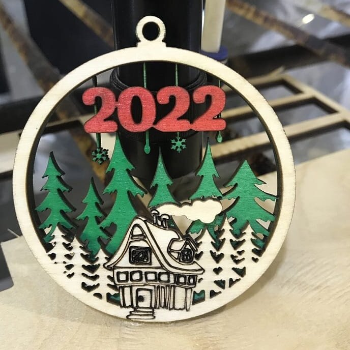 Σετ των 3 Intra απο ξύλο plywood 3mm-4mm πάχος – Πολυεπίπεδο ξύλο χριστουγεννιάτικων στολιδιών 40x40 cm INTRAVECTRY-MY549299