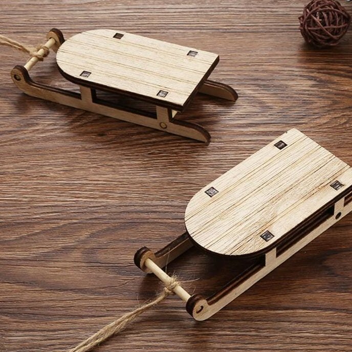 Σετ των 3 Intra απο ξύλο plywood 3mm-4mm πάχος – Χριστουγεννιάτικο Μίνι ξύλο έλκηθρου 25x25 cm INTRAVECTRY-MY547810