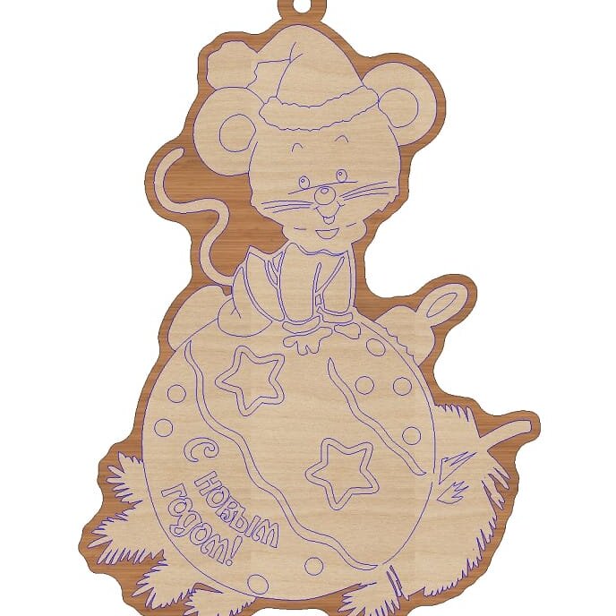 Σετ των 3 Intra απο ξύλο plywood 3mm-4mm πάχος – ξύλο Χριστουγεννιάτικων μπιχλιμπιδιών Cat On Ball 45x50 cm INTRAVECTRY-MY547812