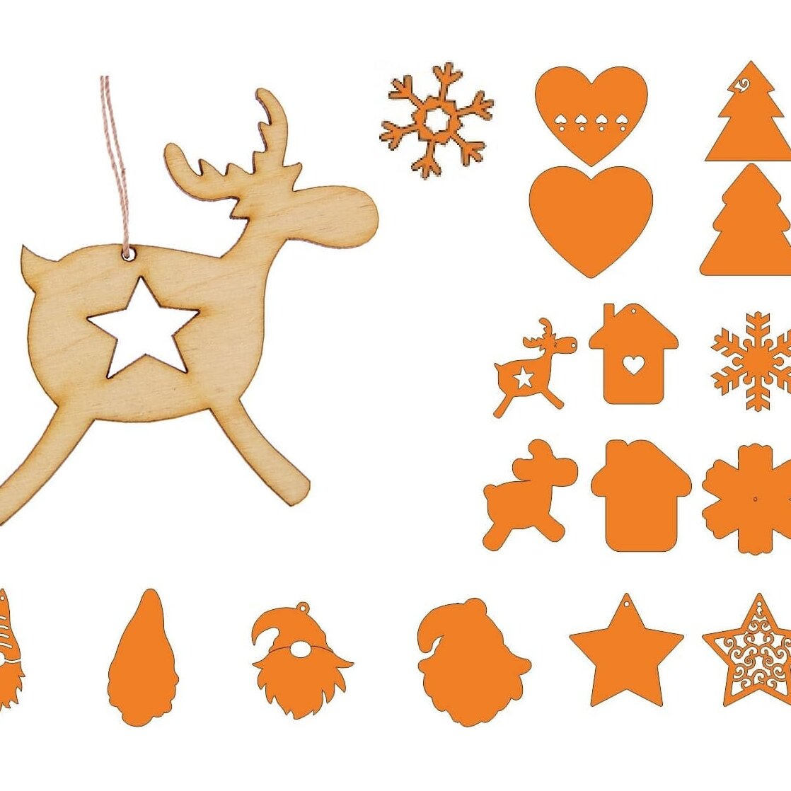 Σετ των 3 Intra απο ξύλο plywood 3mm-4mm πάχος – ξύλο Ξύλινων παιχνιδιών στολίδι Χριστουγεννιάτικου Δέντρου 30x35 cm INTRAVECTRY-MY559263