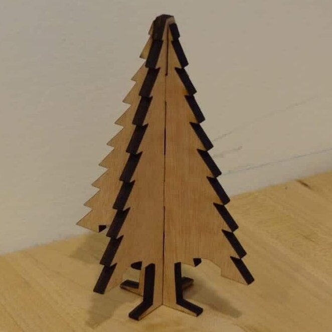 Σετ των 3 Intra απο ξύλο plywood 3mm-4mm πάχος – Μίνι επιτραπέζιο χριστουγεννιάτικο δέντρο DXF ξύλο 45x50 cm INTRAVECTRY-MY547850