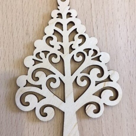 Σετ των 3 Intra απο ξύλο plywood 3mm-4mm πάχος – Ξύλινο χριστουγεννιάτικο δέντρο κρεμαστό στολίδι 25x30 cm INTRAVECTRY-MY550541