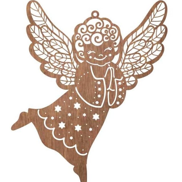 Σετ των 3 Intra απο ξύλο plywood 3mm-4mm πάχος – ξύλο διακόσμησης Χριστουγεννιάτικου αγγέλου 25x25 cm INTRAVECTRY-MY550458