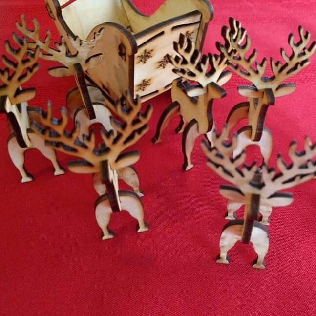 Σετ των 3 Intra απο ξύλο plywood 3mm-4mm πάχος – ξύλο Χριστουγεννιάτικου έλκηθρου Candy Dish 30x35 cm INTRAVECTRY-MY547876