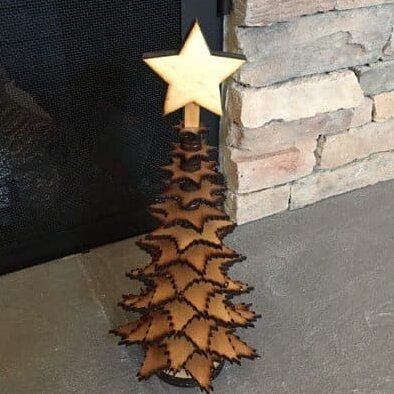 Σετ των 3 Intra απο ξύλο plywood 3mm-4mm πάχος – Ξύλινο ξύλο χριστουγεννιάτικο δέντρο με πολλά στρώματα αστέρια 40x45 cm INTRAVECTRY-MY549707