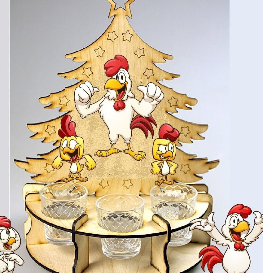 Σετ των 3 Intra απο ξύλο plywood 3mm-4mm πάχος – Βάση θήκης για χριστουγεννιάτικο δέντρο 40x45 cm INTRAVECTRY-MY547933