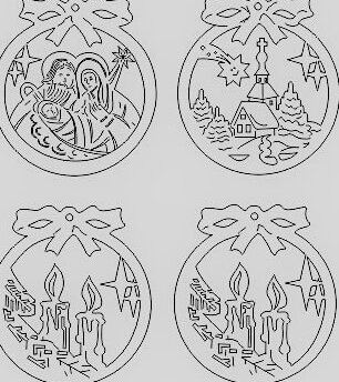 Σετ των 3 Intra απο ξύλο plywood 3mm-4mm πάχος – Χριστουγεννιάτικο Κρεμαστό Ξύλινο Στολίδι Κοίλο ξύλο Fretwork 40x40 cm INTRAVECTRY-MY547952