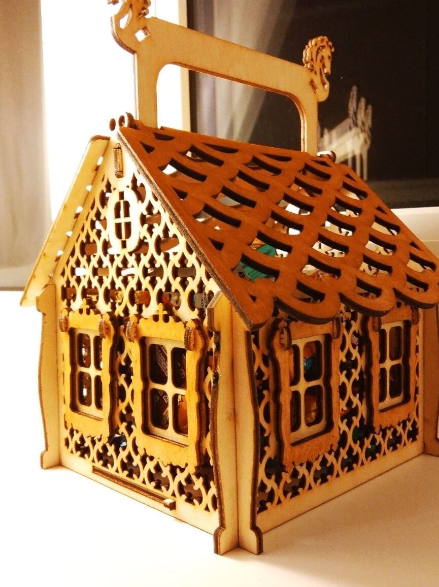 Σετ των 3 Intra απο ξύλο plywood 3mm-4mm πάχος – ξύλο Χριστουγεννιάτικου Gingerbread House 35x40 cm INTRAVECTRY-MY549748