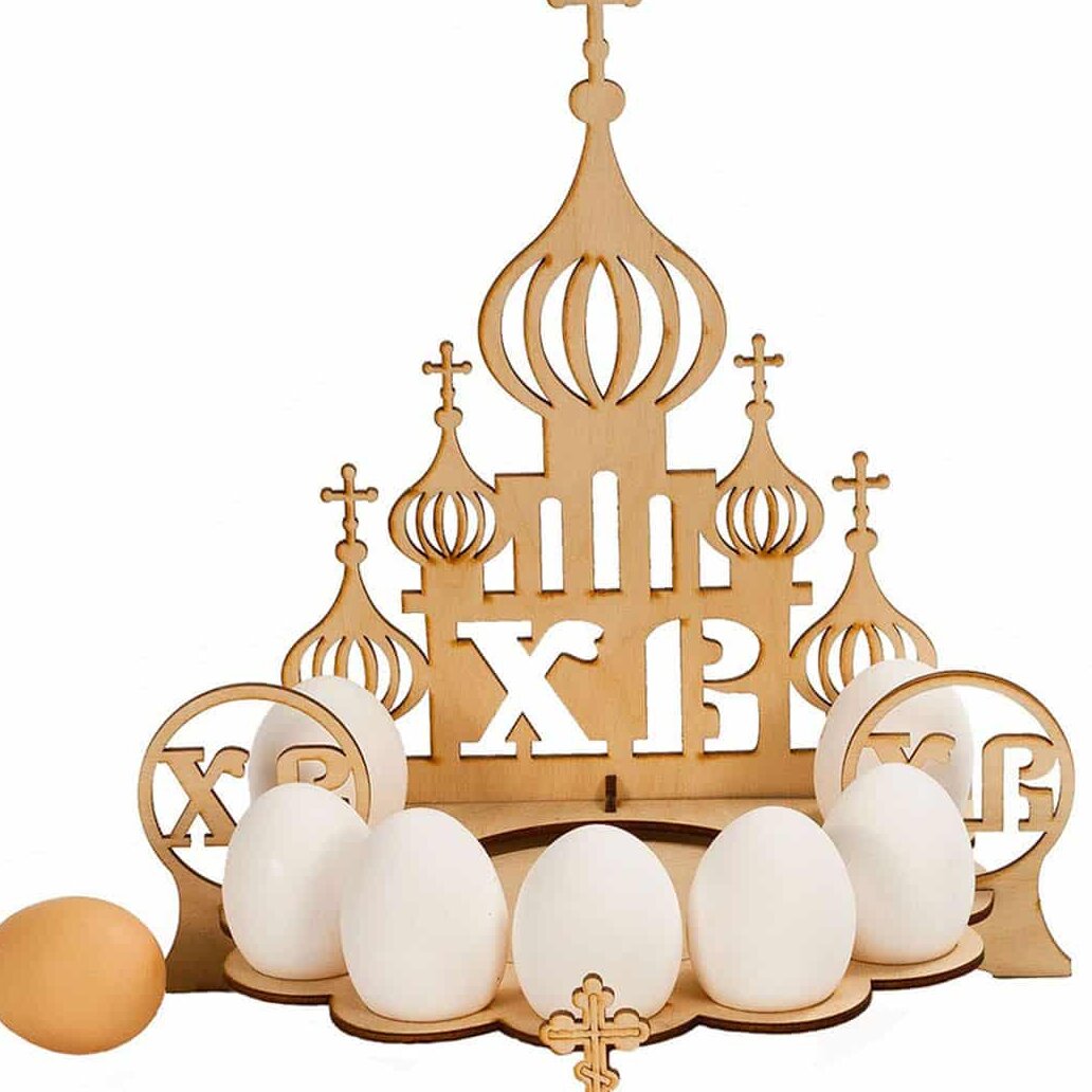 Σετ των 3 Intra απο ξύλο plywood 3mm-4mm πάχος – Στάση Πασχαλινών Αυγών Θόλου Εκκλησίας Λίμα 3mm 40x45 cm INTRAVECTRY-MY547990