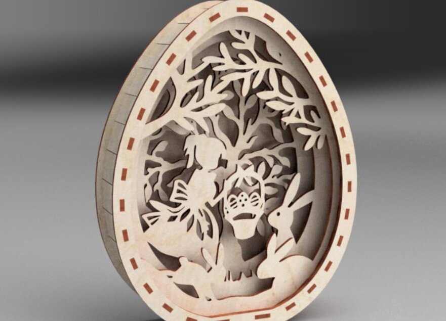 Σετ των 3 Intra απο ξύλο plywood 3mm-4mm πάχος – ξύλο Ξύλινο Πασχαλινό Αυγό 30x35 cm INTRAVECTRY-MY547994