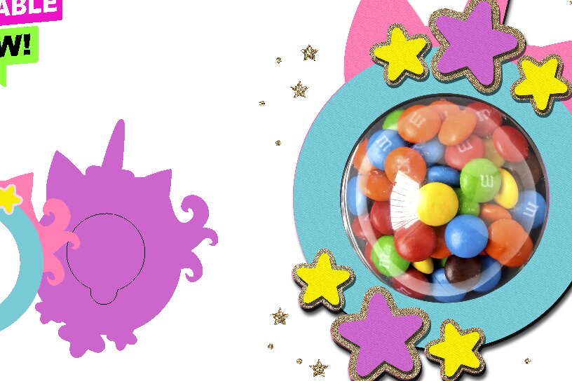 Σετ των 2 Intra απο ξύλο plywood 3mm-4mm πάχος – Καραμέλα Μονόκερος Δίασταση  20x20 cm INTRAFABR-100402383