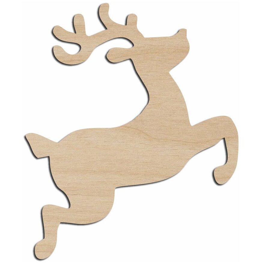Σετ των 3 Intra απο ξύλο plywood 3mm-4mm πάχος – Ημιτελές ξύλο σχήματος Wood Flying Reindeer 30x30 cm INTRAVECTRY-MY551114